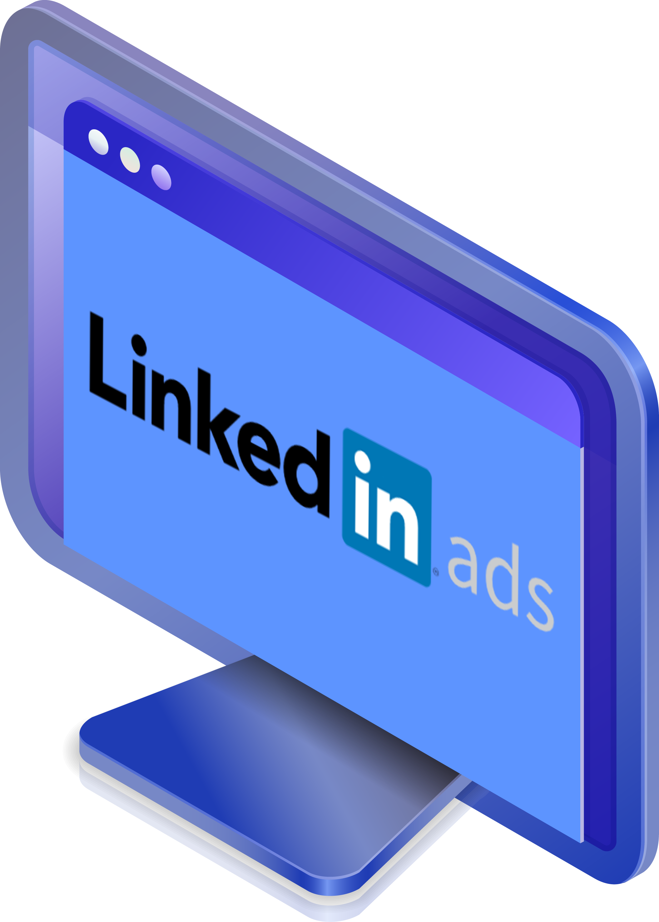 Illustration SEA : Ordinateur avec LinkedIn Ads